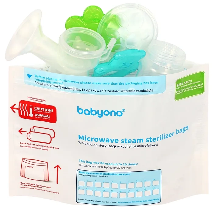 BABYONO - woreczki do sterylizacji w kuchence mikrofalowej | 5 szt.