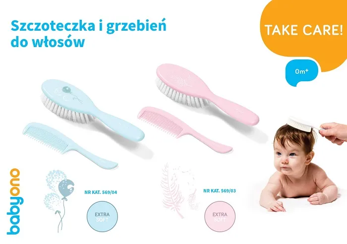 BABYONO - super miękka szczotka do włosów z grzebieniem