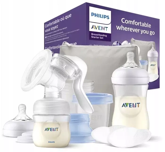 PHILIPS AVENT - laktator ręczny z butelkami, akcesoriami i etui 