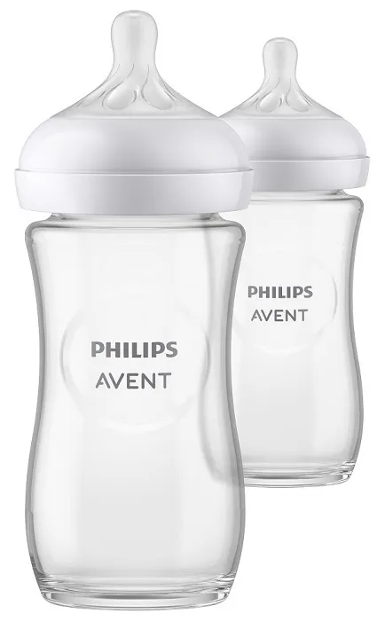 PHILIPS AVENT Natural Response - szklana butelka antykolkowa 240 ml | 1 m+