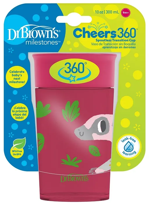 DR BROWN'S Cheers 360° - kubek "picie jak ze szklanki" 300 ml, 9 m+