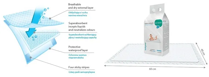 BABYONO - uniwersalne podkłady higieniczne 40x60 cm