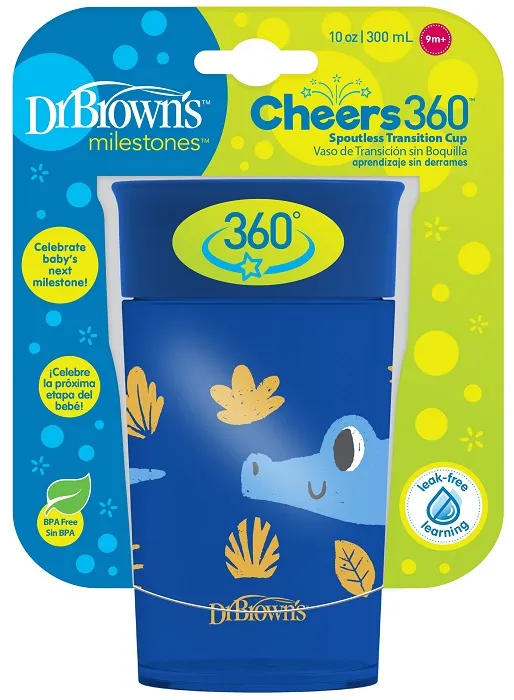 DR BROWN'S Cheers 360° - kubek "picie jak ze szklanki" 300 ml, 9 m+