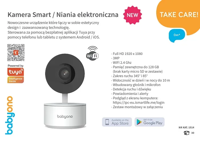 BABYONO Camera Smart - niania elektroniczna z aplikacją na telefon