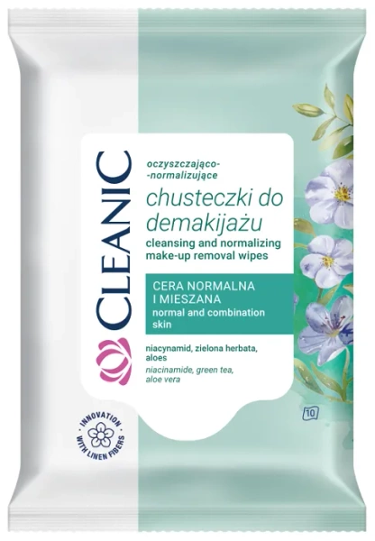 CLEANIC - oczyszczająco-normalizujące chusteczki do demakijażu | 10 szt.