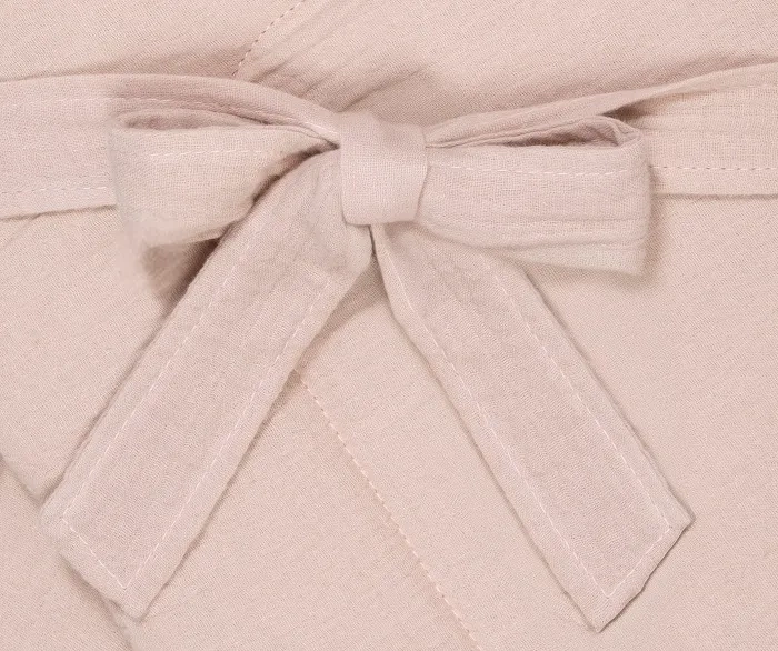 YOONCO - muślinowy rożek niemowlęcy z kokardą 75x75 cm | Brudny Róż