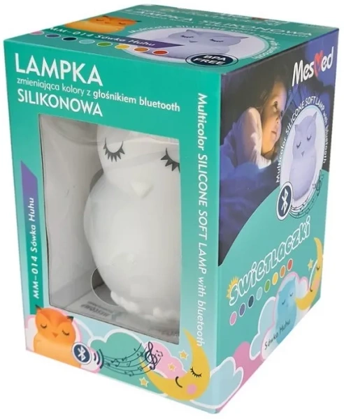 MESMED Świetlaczki - lampka silikonowa z głośnikiem Bluetooth | Sówka Hu Hu