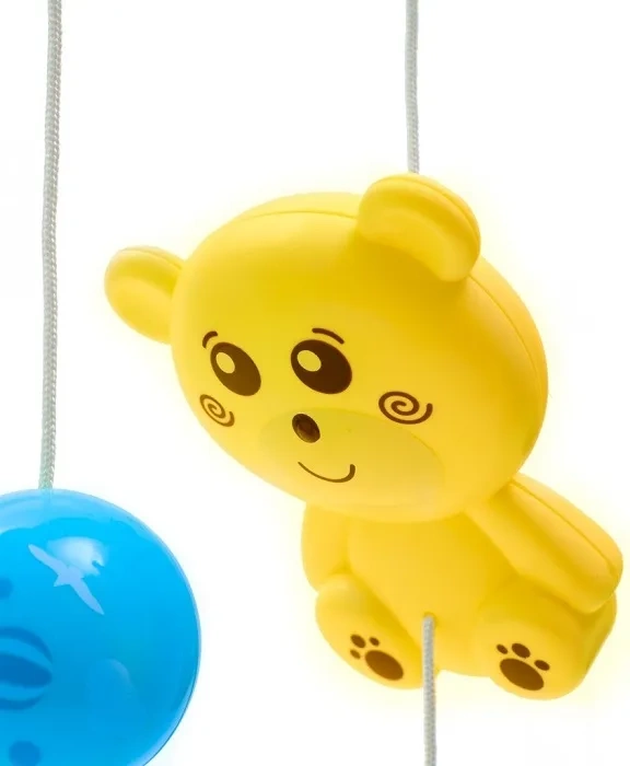 BABY MIX - karuzela do łóżeczka z projektorem i pozytywką | Szara