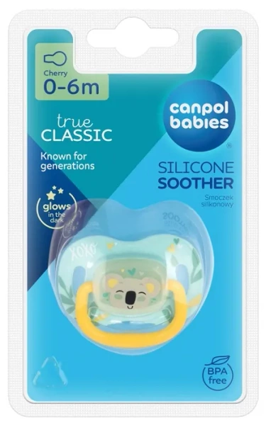 CANPOL BABIES Exotic Animals - smoczek uspokajający silikon 0-6 m okrągły | Koala