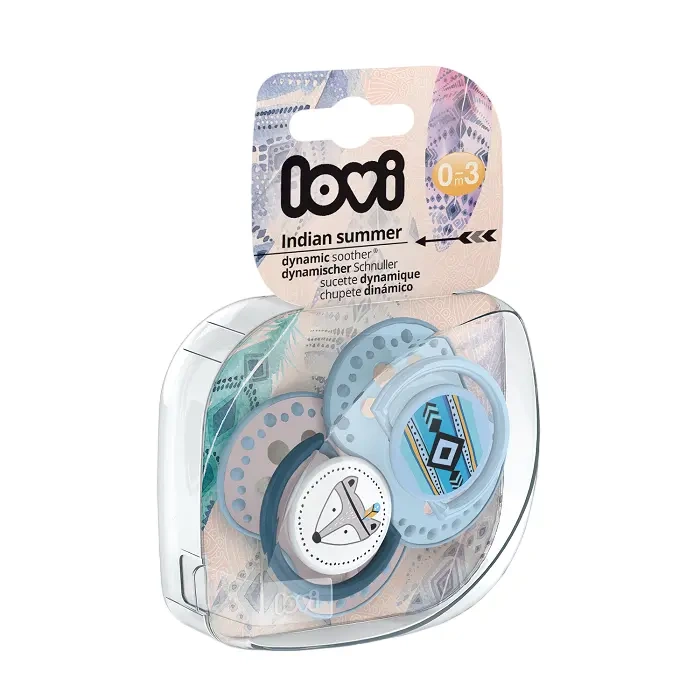 LOVI - smoczek silikonowy dynamiczny INDIAN SUMMER BOY 2 szt. | 0-3 m