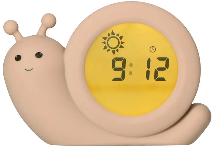 ALECTO Simon - trener snu 2w1: lampka nocna i budzik | beżowy ślimak