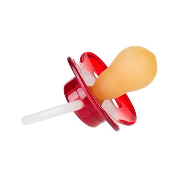 CANPOL BABIES - smoczek uspokajający kauczuk 6-18m okrągły SPACE | czerwony