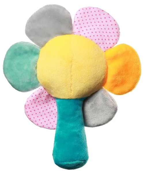 BABYONO Rainbow Flower - grzechotka pluszowa