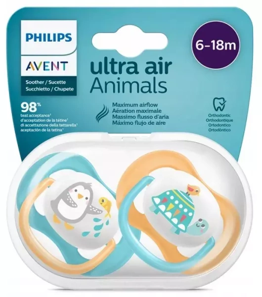PHILIPS AVENT Ultra Air - smoczek ortodontyczny 2 szt. | 6-18 m