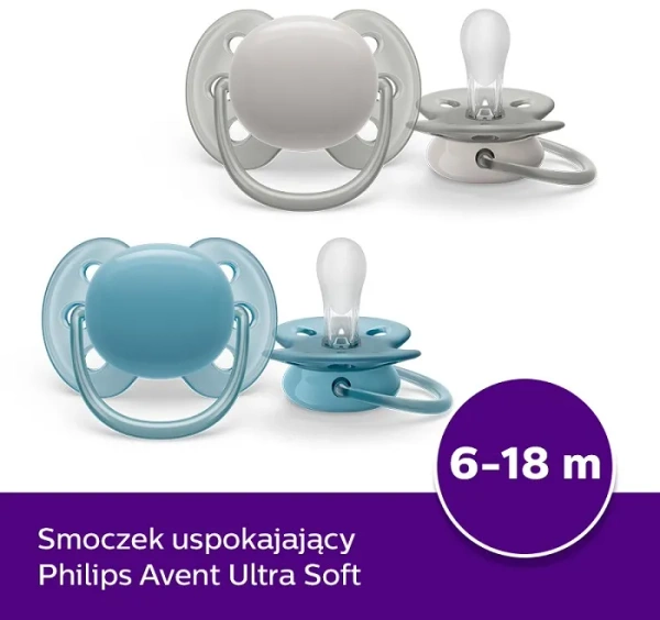 PHILIPS AVENT Ultra Soft - smoczek ortodontyczny 2 szt. | 6-18 m