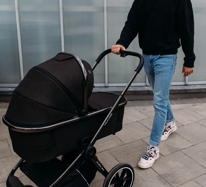 MUUVO Quick 3.0 Black Chrome - gondola XL do wózka | Jet Black