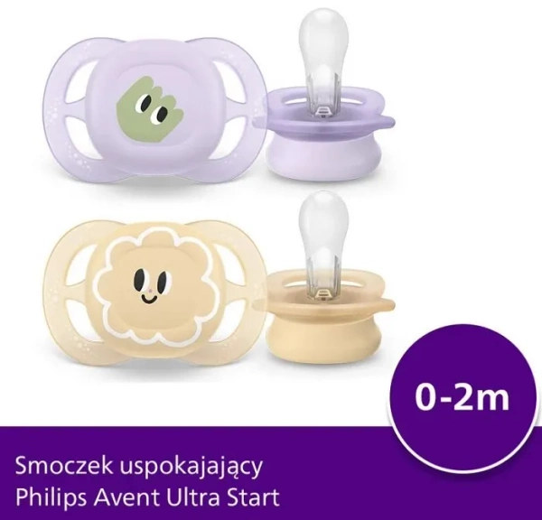 PHILIPS AVENT Ultra Start - smoczek ortodontyczny 2 szt. | 0-2 m
