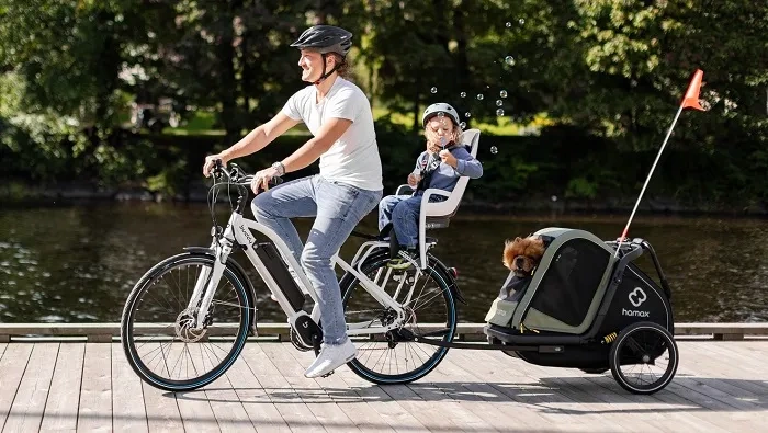 HAMAX Pluto M - przyczepka rowerowa dla psa do 35 kg | Green/Black