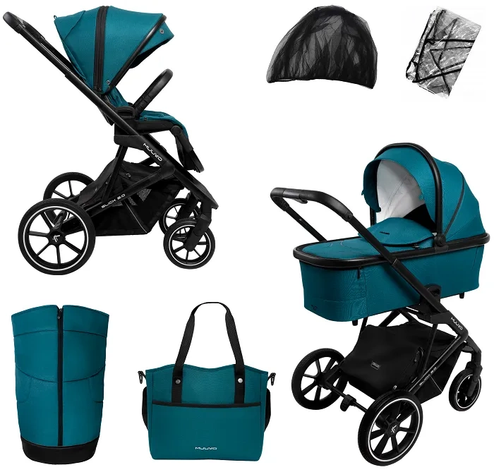 MUUVO Slick 2.0 - wózek wielofunkcyjny, zestaw 2w1 | Tropical Green (+ ADAPTERY)