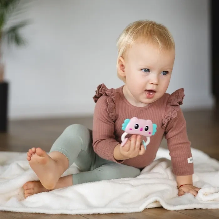 BABYONO - grzechotka z gryzakiem | Owl
