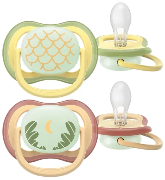 PHILIPS AVENT Ultra Air Nighttime - smoczek ortodontyczny 2 szt. | 0-6 m