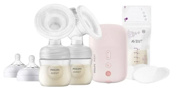 PHILIPS AVENT Premium - elektroniczny laktator podwójny z butelkami 125 ml 