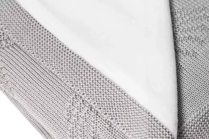 YOONCO Duo Dmuchawce - dwustronny kocyk bambusowy z minky 80x100 cm | Szaro-biały