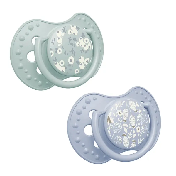 LOVI - smoczek silikonowy dynamiczny BLOSSOM BLUE  2 szt. | 0-3m