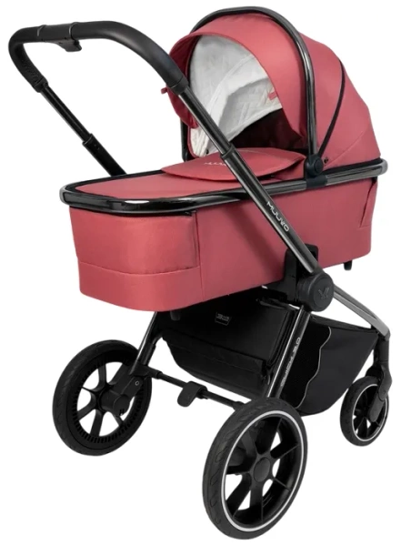 MUUVO Quick 3.0 Black Chrome - wózek wielofunkcyjny, zestaw 2w1 z gondolą XL | Pure Pink