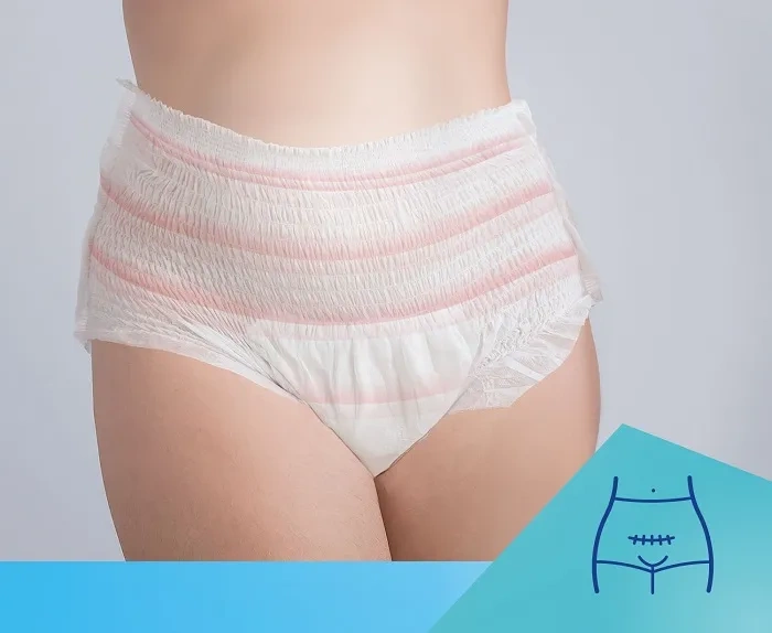 CANPOL BABIES - ultrachłonne jednorazowe majtki poporodowe 2w1 z podkładem 5 szt. | S/M