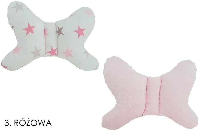 KMK - dwustronna antywstrząsowa poduszka do wózka Motylek 25x35 cm | MIX wzorów