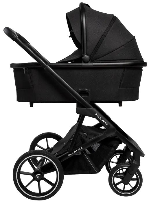 MUUVO Slick 2.0 - wózek wielofunkcyjny, zestaw 2w1 | Classic Black (+ ADAPTERY)