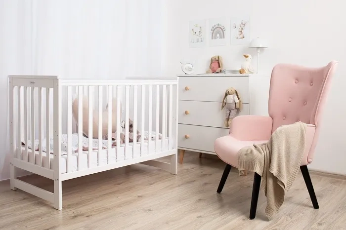 YOONCO - łóżeczko Iwi + komoda + przewijak miękki Owieczka | Beż-Buk