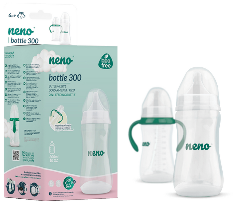 NENO Bottle 300 - butelka do karmienia i nauki picia ze smoczkiem | 300 ml