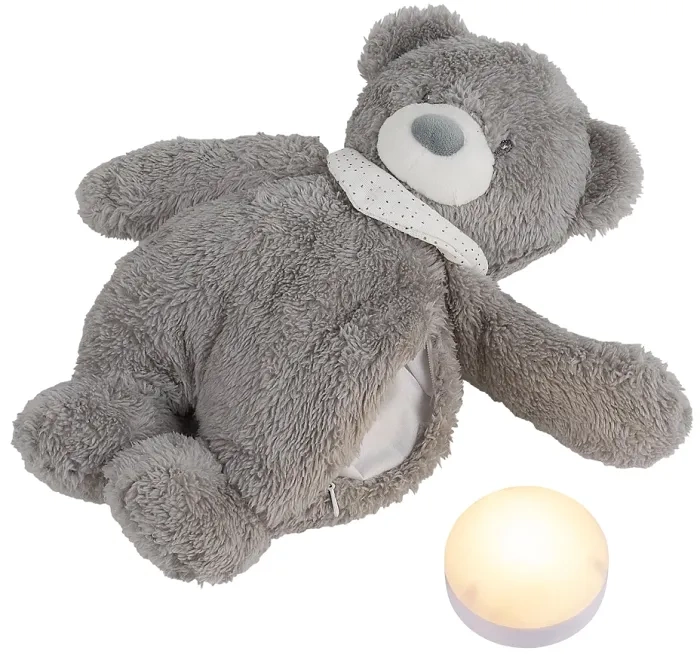 NATTOU Sleepy Bear - maskotka muzyczna ze światłem i czujnikiem płaczu 4w1 | Szara