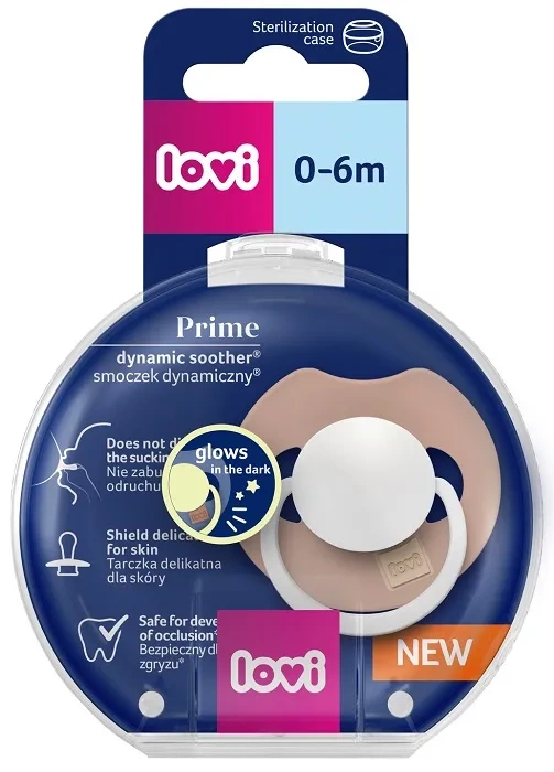 LOVI Prime Glow - smoczek silikonowy dynamiczny 0-6 m | Blush