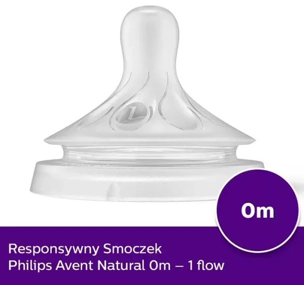 PHILIPS AVENT Natural Response - responsywny smoczek do butelki 2 szt. | 0 m+ NOWORODEK