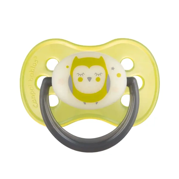 CANPOL BABIES - smoczek uspokajający kauczuk 0-6m okrągły | NIGHT DREAMS 1szt.