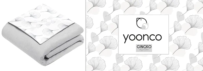 YOONCO - dwustronny kocyk kołderka 80x100 cm | Gingko