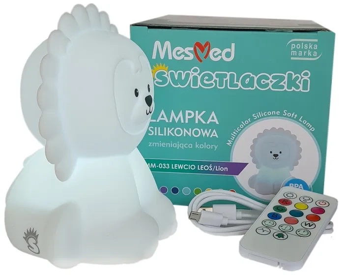 MESMED Świetlaczki - lampka silikonowa z pilotem | Lewcio Leoś