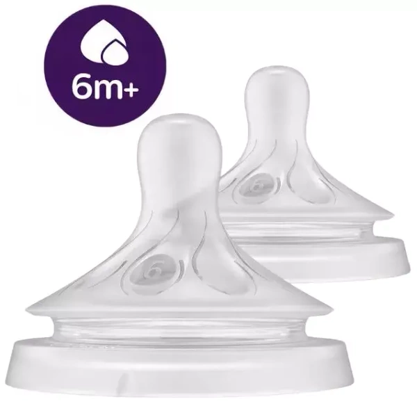 PHILIPS AVENT Natural Response - responsywny smoczek do butelki 2 szt. | 6 m+ KASZKA
