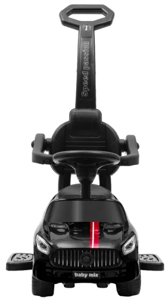 BABY MIX Racer - jeździk z panelem dźwiękowym i rączką | Czarny