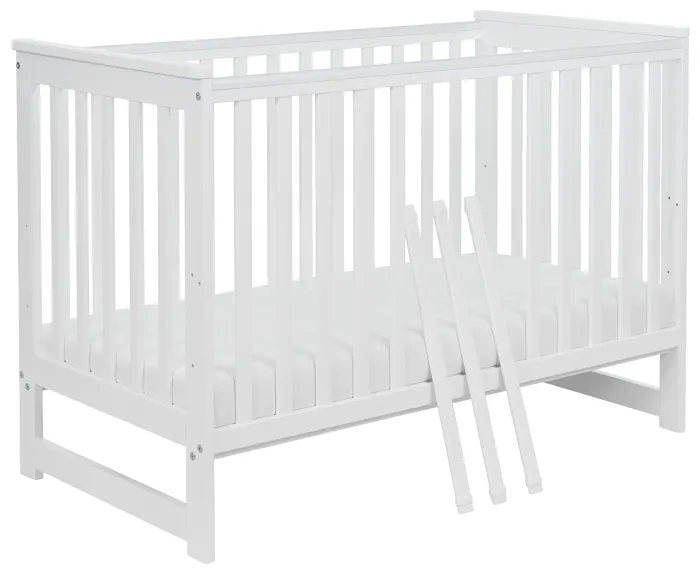 YOONCO - łóżeczko Iwi + komoda + przewijak miękki Meadow | Białe