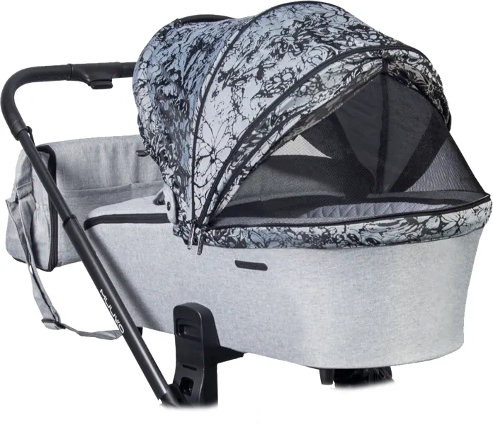 MUUVO Quick - wózek wielofunkcyjny, zestaw 2w1 z gondolą Trendy | Rocky Grey + Magic Flowers (+ ADAPTERY)