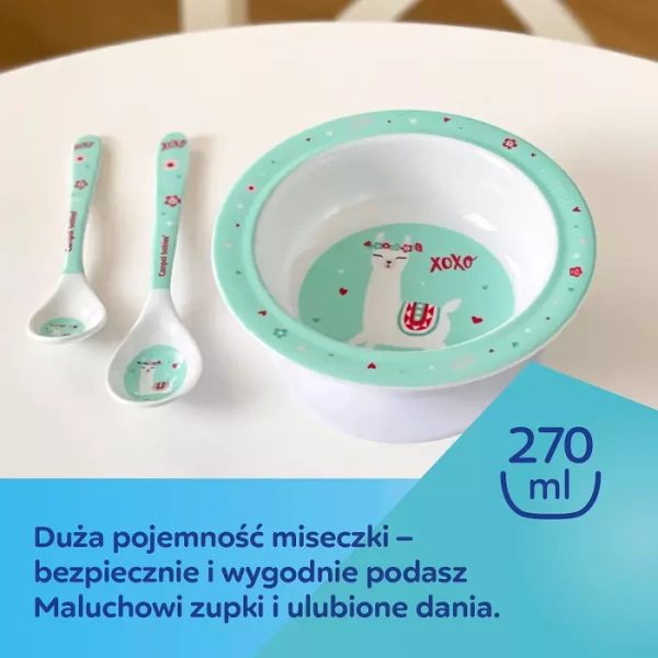 CANPOL BABIES - miska z przyssawką z melaminy 270ml EXOTIC ANIMALS | LAMA