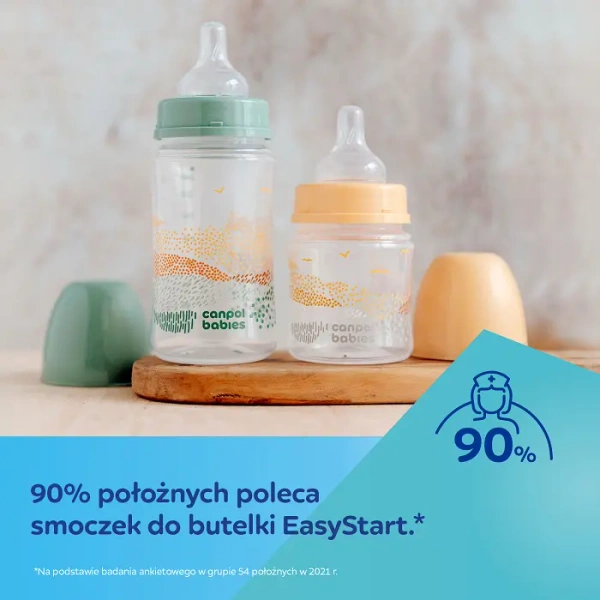 CANPOL BABIES -  Butelka antykolkowa EasyStart 240ml | MOUNTAINS zielona