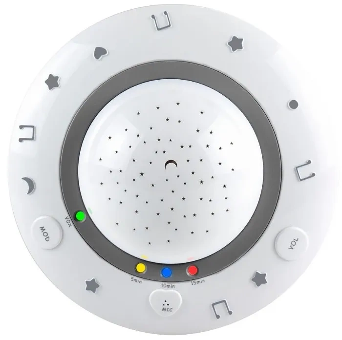 ALECTO BC-125GS - projektor nocnego nieba z czujnikiem dźwięku i kołysankami | Szary