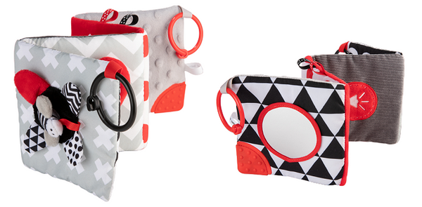 CANPOLBABIES -  pluszowa kontrastowa książeczka edukacyjna | SENSORY TOYS