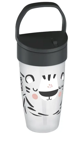 LOVI - kubek ze słomką Freestyle 350 ml Salt & Pepper | 11m+