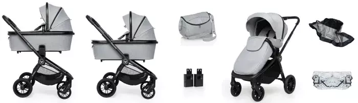 MUUVO Quick 2023 - wózek wielofunkcyjny z gondolą XL, zestaw 2w1 | Onyx Black (+ ADAPTERY)